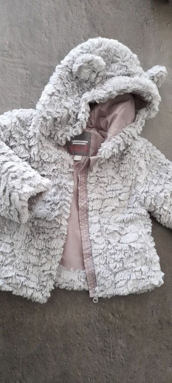 manteau fourrure gris 6 mois