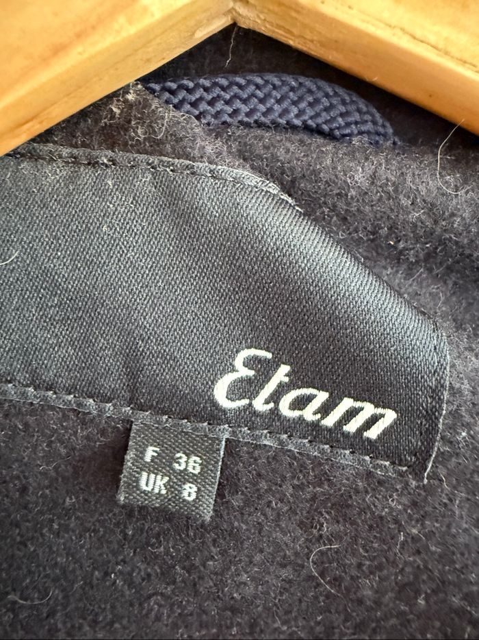 Manteau long épais bleu marine Etam taille 36 S - photo numéro 7