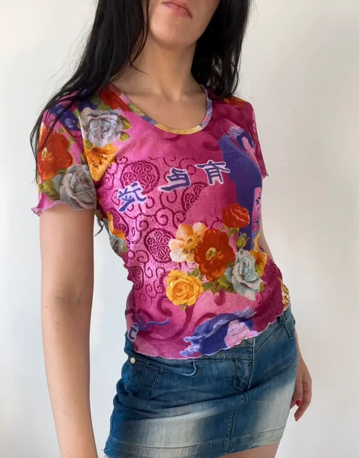 Top y2k années 2000 à motifs taille S 🌺
