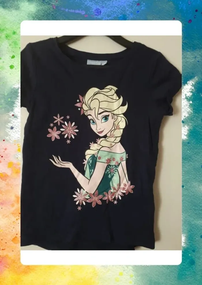 Tshirt reine des neiges elsa 4 ans disney - photo numéro 2