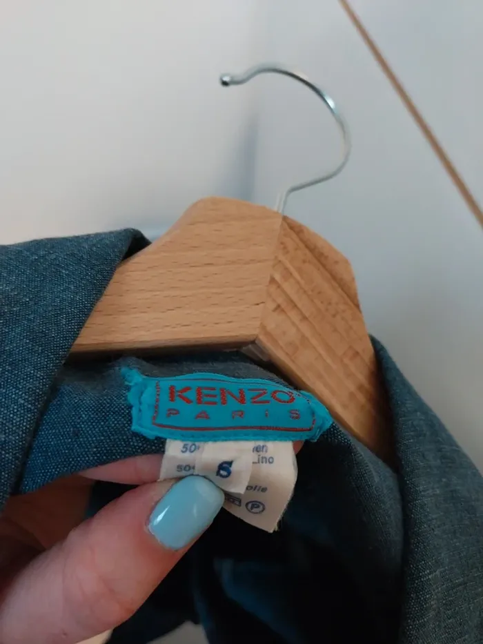 Veste kimono bleu à motifs Kenzo S - photo numéro 3
