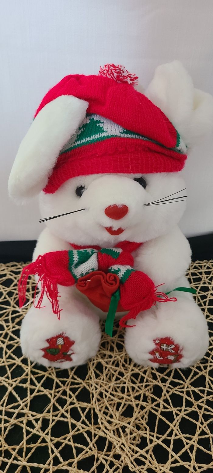 Souris en peluche de Noël 28 cm de haut - photo numéro 4