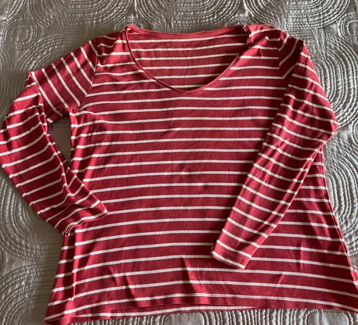T-shirt manches longues XL rouge et blanc
