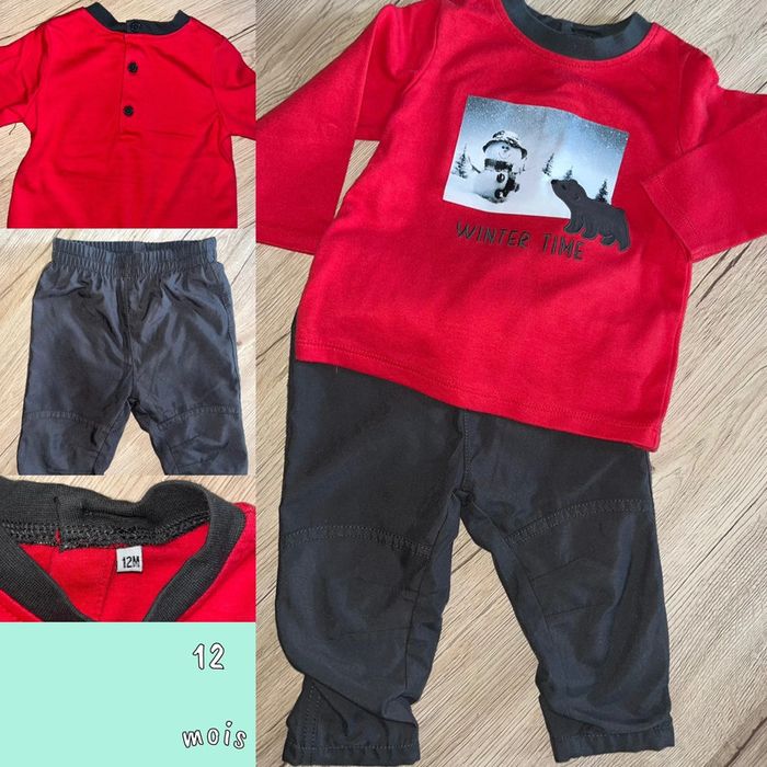 Ensemble 12 mois pantalon + haut manches longues