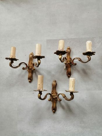 lot de 3 appliques laiton doré