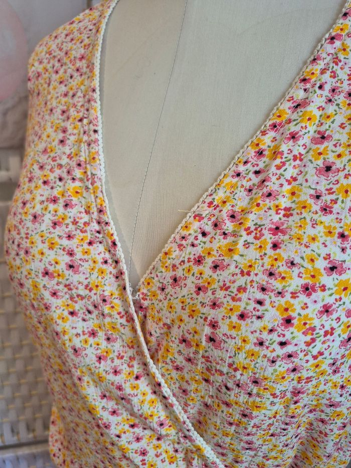 💕Jolie blouse cache-cœur/ Top portefeuille fleuri Etam femme TXL / 42 - Neuf💕 - photo numéro 4