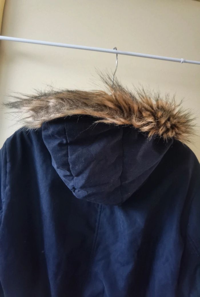 Manteau chaud noir capuche fourrure 44/46 - photo numéro 14