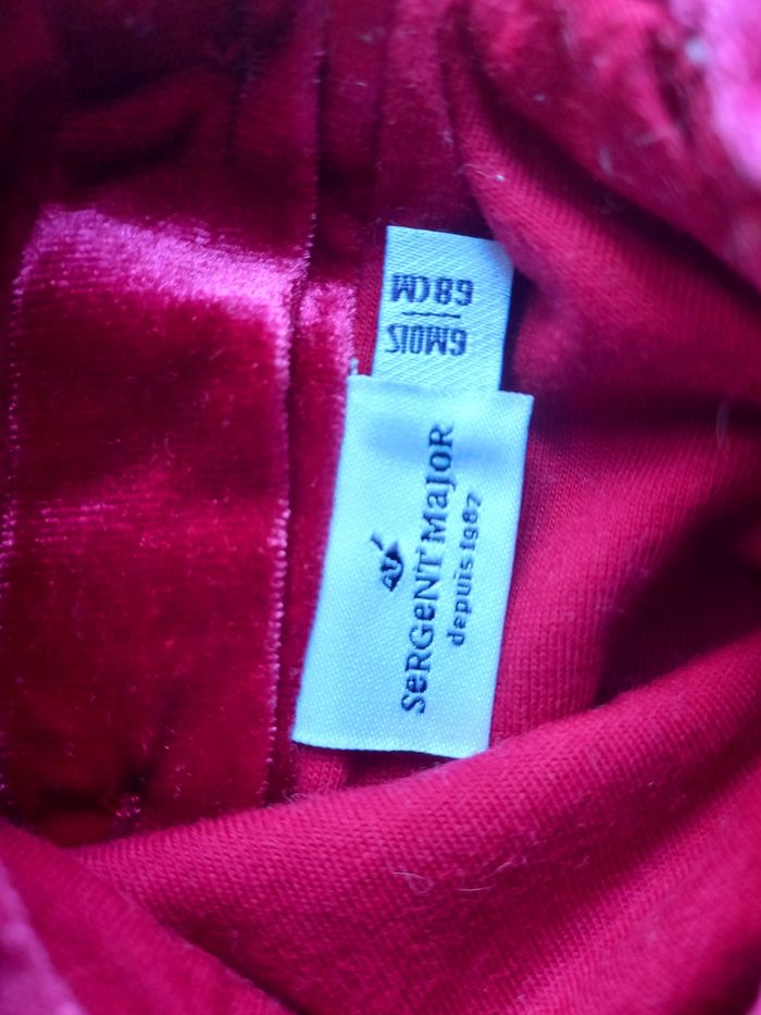 Robe velours rouge 6 mois Sergent Major - photo numéro 2