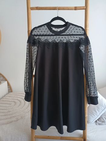 Robe noire Plumetis taille unique