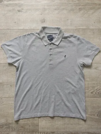 Polo manches courtes gris logo brodé bleu marine taille XL Gentleman Farmer