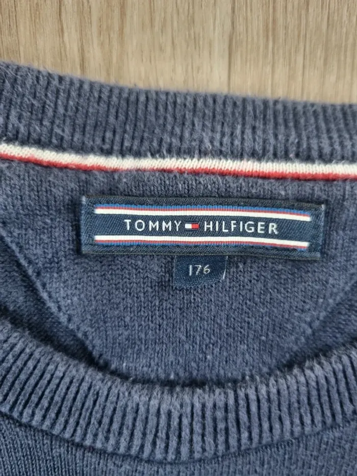 Pull col rond bleue Tommy Hilfiger Homme Taille M - photo numéro 2