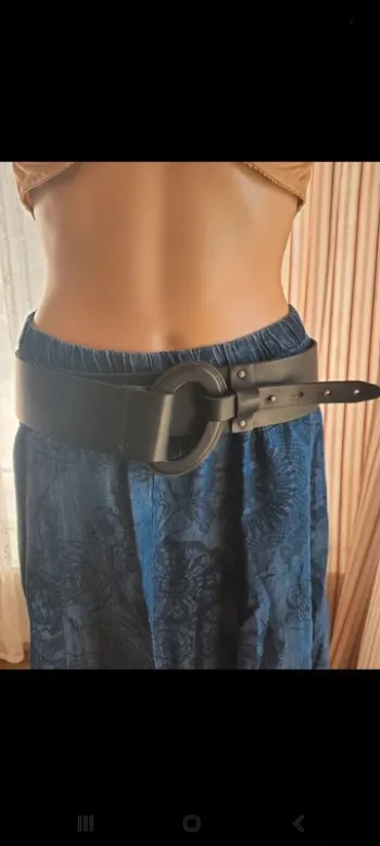 Ceinture Terre Bleue noir en cuir taille 42 80cm