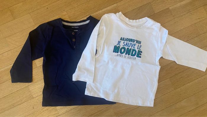 Lot de 2 T-shirt manches longues 18 mois