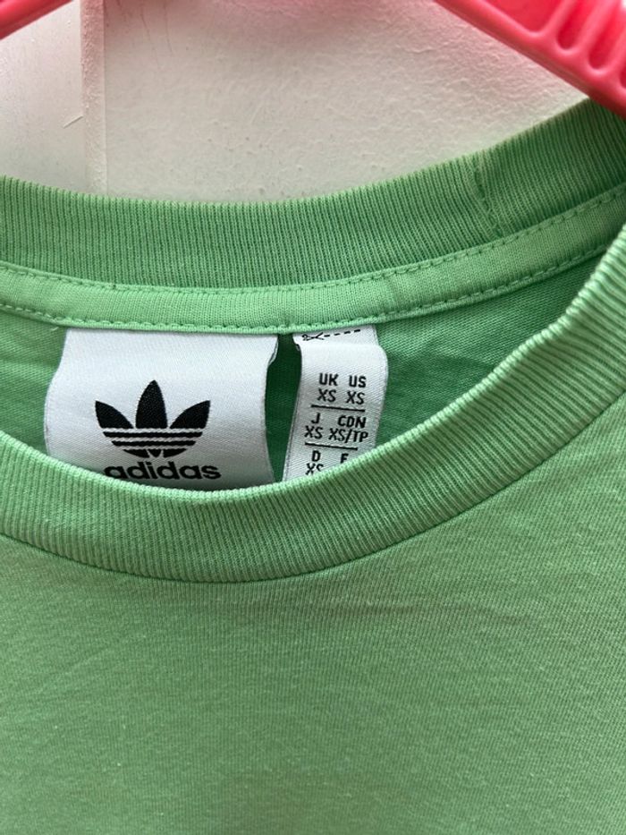 T-shirt adidas vert menthe en coton taille xl - photo numéro 3