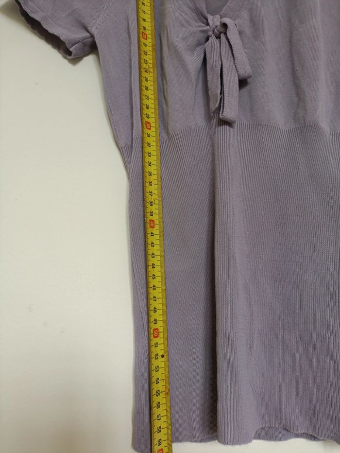 Haut lilas manches courtes à nœud – MNG Basics  vintage - photo numéro 5