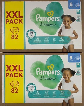 Pampers harmonie taille 6 lot de 2 xxl pack 164 couches