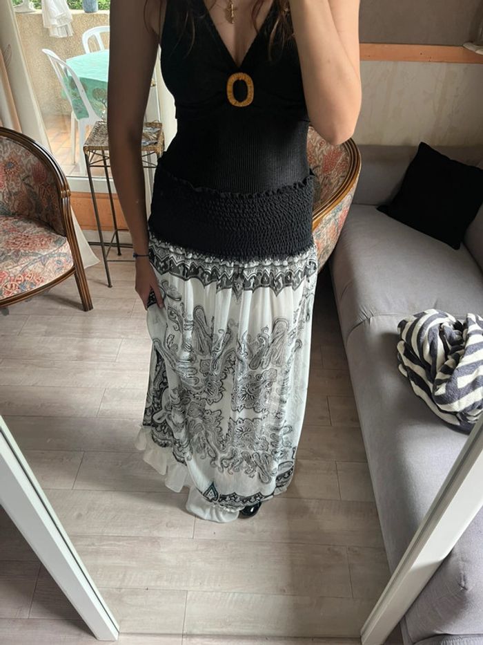 Jupe longue maxi skirt bohème champêtre vintage y2k 2000yer - photo numéro 2