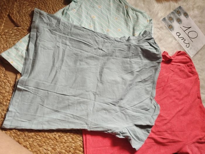 Lot 3 t-shirts 10ans bleu/Orange - photo numéro 9