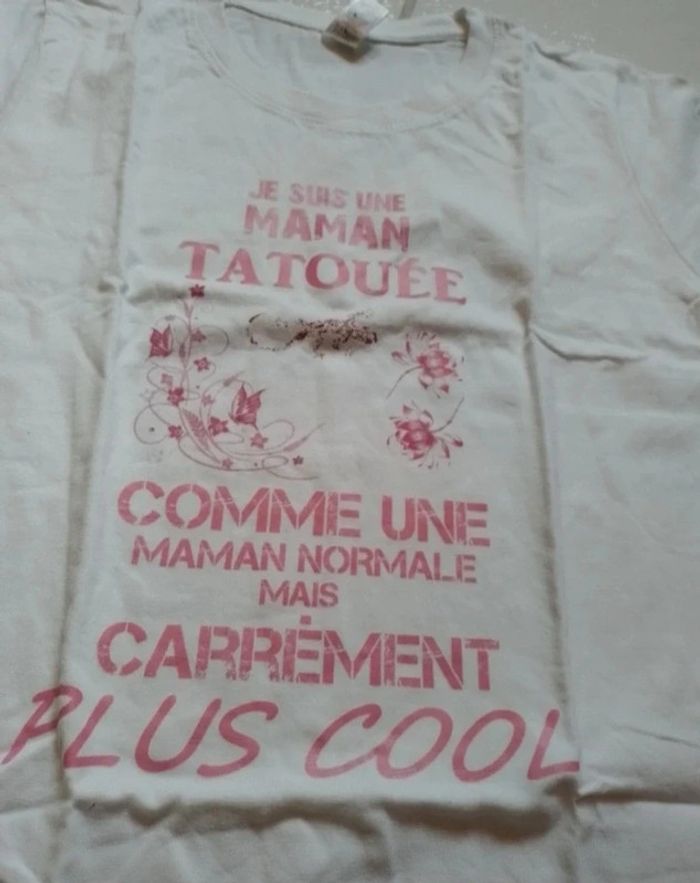 T-shirt femme blanc "je suis une maman tatouée" - photo numéro 9