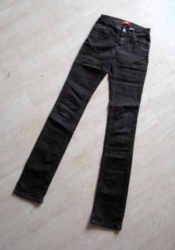 Jeans skinny femme, HPK, taille S 36, 98% coton, strass cerises