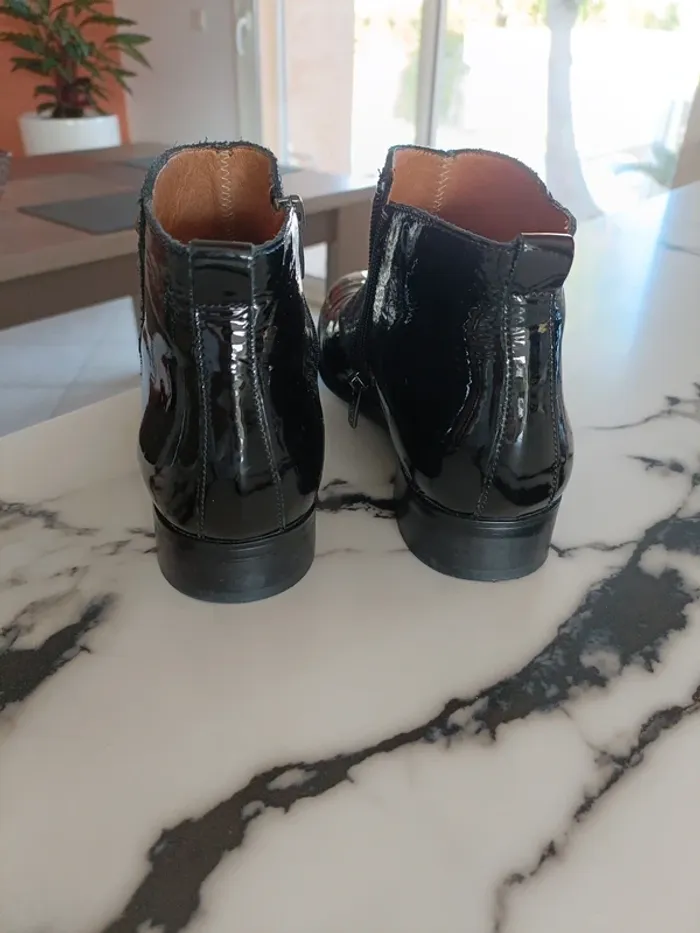 Bottines cuir bi-matière noires - photo numéro 3