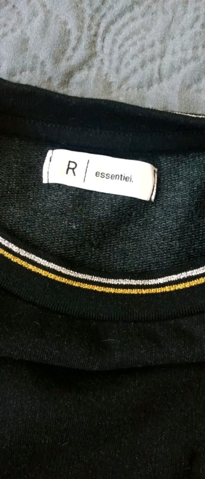 Sweat en molleton noir à liserés or fille 14 ans la redoute - photo numéro 5