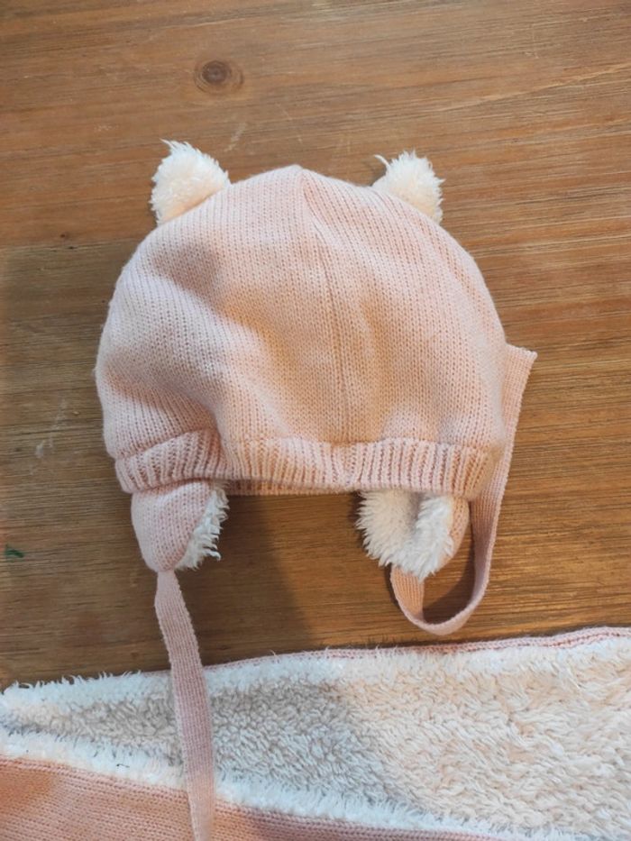 Ensemble bonnet et écharpe fille 12/18 mois - photo numéro 3