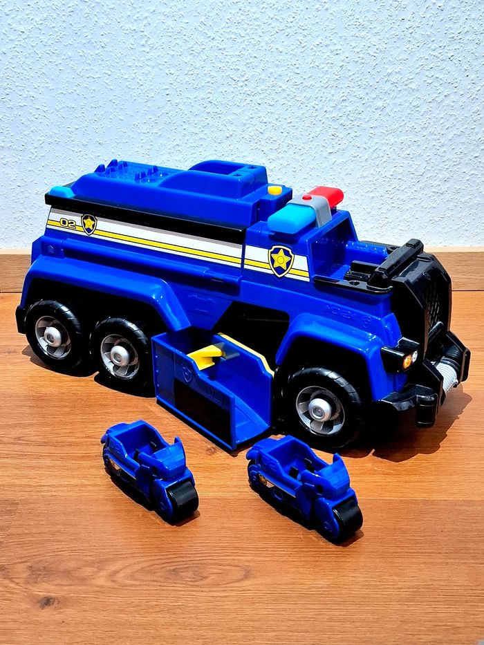Camion géant Pat’ Patrouille – PAW Patrol – méga véhicule de police + 2 mini‑véhicules (2 motos) - photo numéro 2