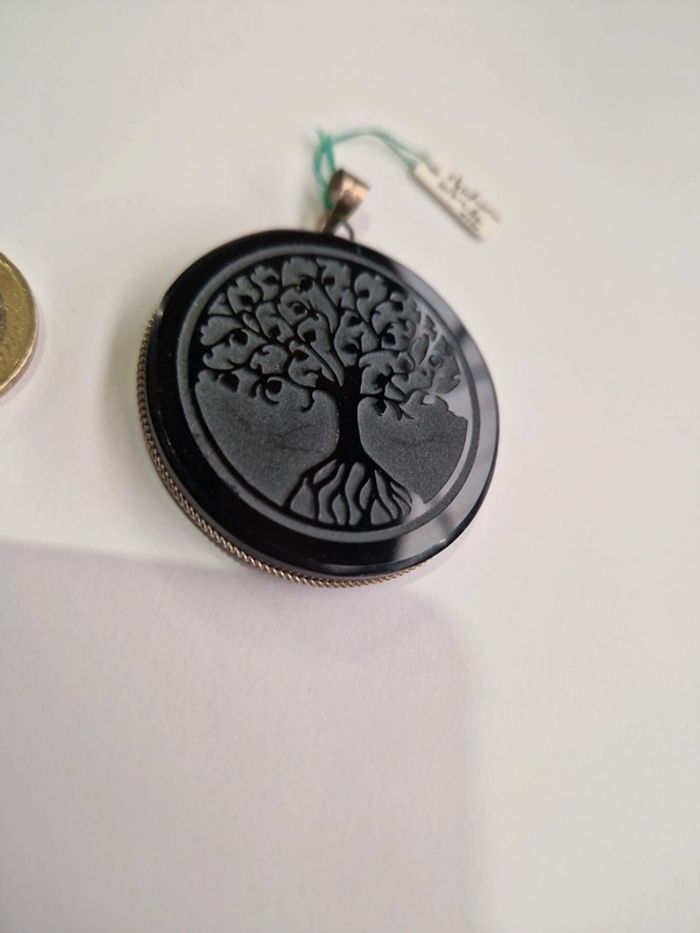 Pendentif obsidienne noire arbre de vie - photo numéro 3