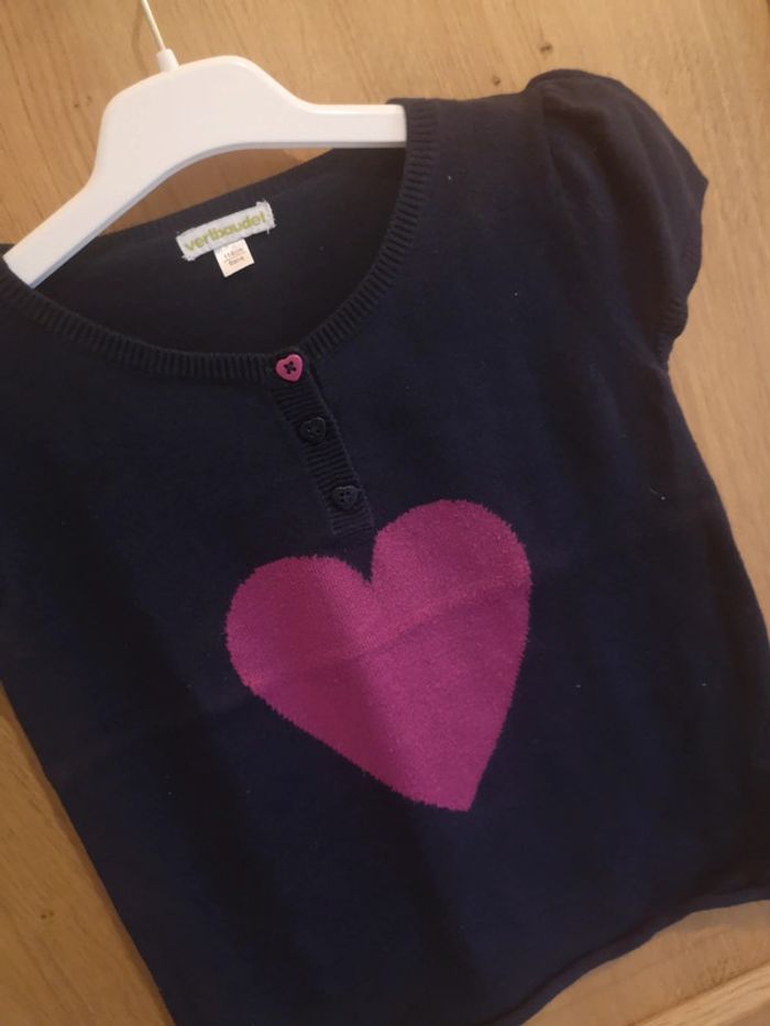 Pull d'hiver en bleu marine et rose Verbaudet 6 ans - photo numéro 4