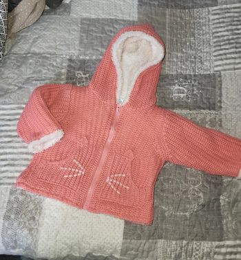 Gilet en maille rose 9 mois