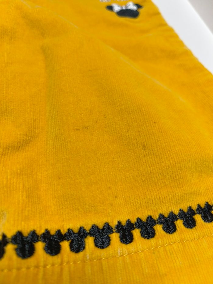Pantalon salopette 12 mois jaune moutarde velours Minnie mouse Disney - photo numéro 6