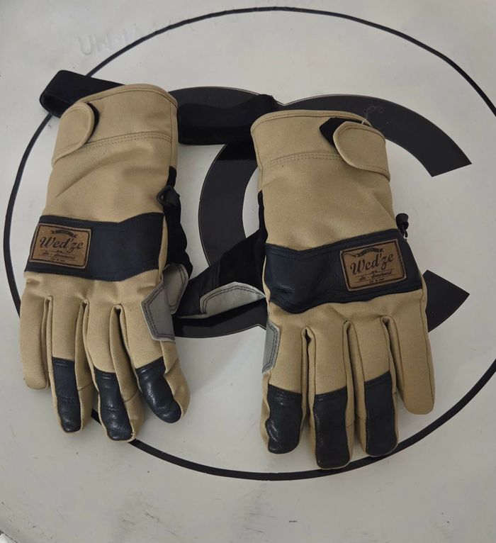 Gants ski/snow Wed’ze (Decathlon) taille S – chaud & renforcé (cuir) – beige/noir - photo numéro 3