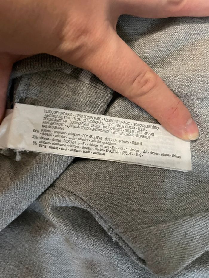 Pantalon droit gris et blanc pour homme Zara taille S - photo numéro 5