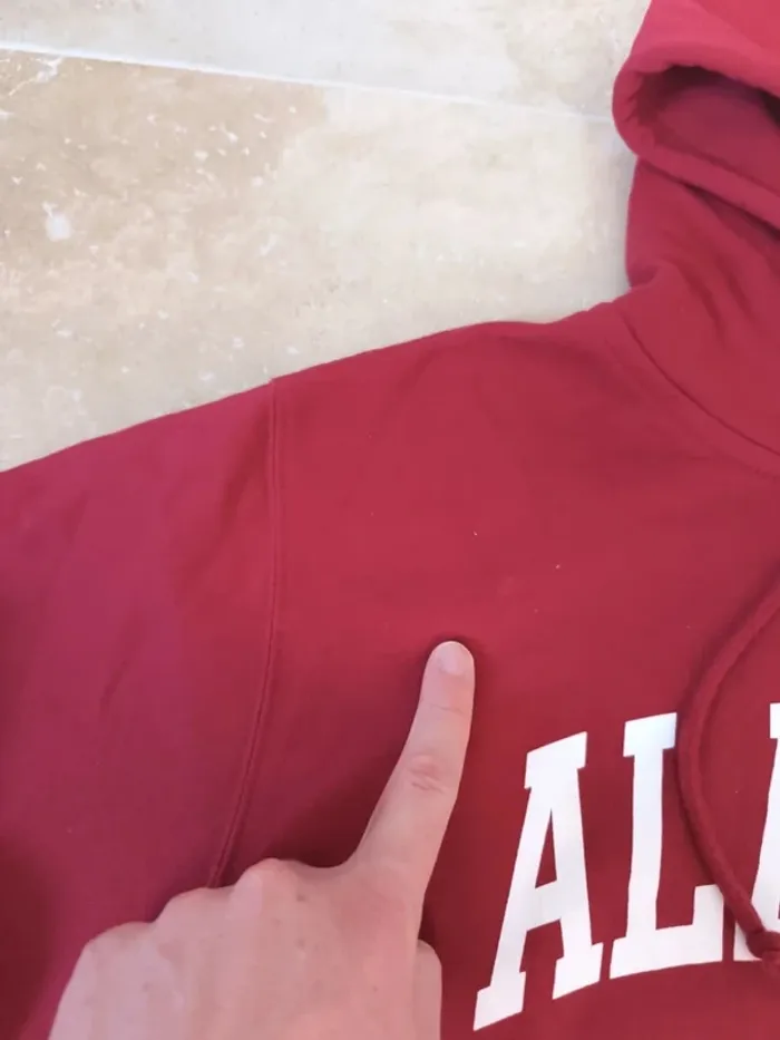 Sweat capuche universitaire rouge homme flocage Alabama taille S - photo numéro 4