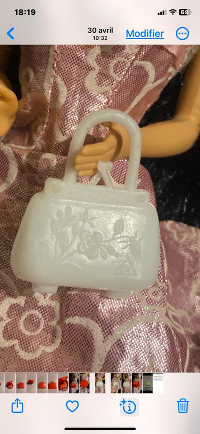Vintage sac à main Barbie Francie happiness blanc
