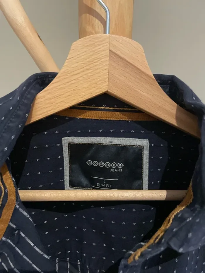 Chemise bleu marine motifs discrets - photo numéro 5