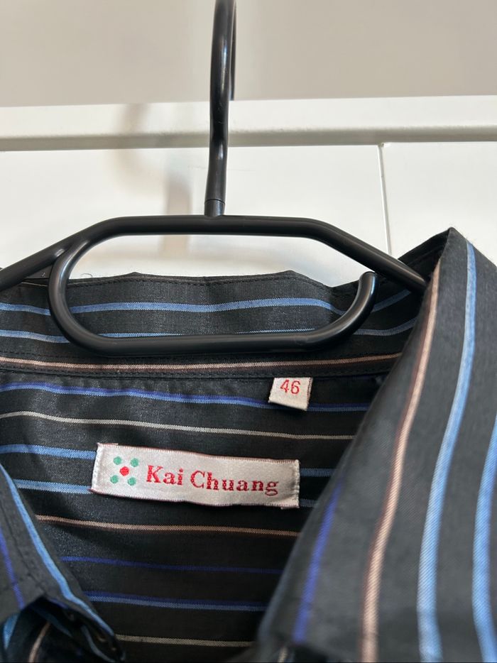 Chemise marine à rayures Homme Kai Chuang Tailles XL-XXL - photo numéro 4