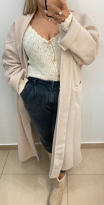 Superbe Manteau Long Beige  Taille Unique