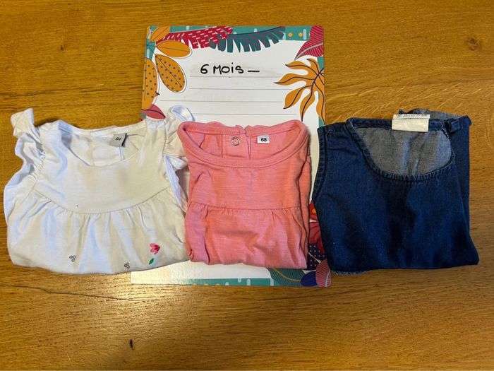 Lot de teeshirts MC fille - 3 pièces - 6 mois - photo numéro 3