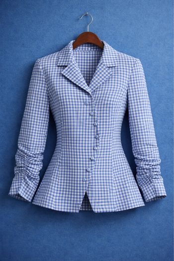 Blazer Bleu A Carreau Zara