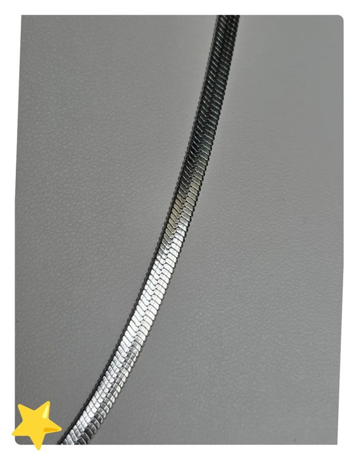 Collier maille serpent plate 4mm 51-56cm acier inoxydable - photo numéro 2
