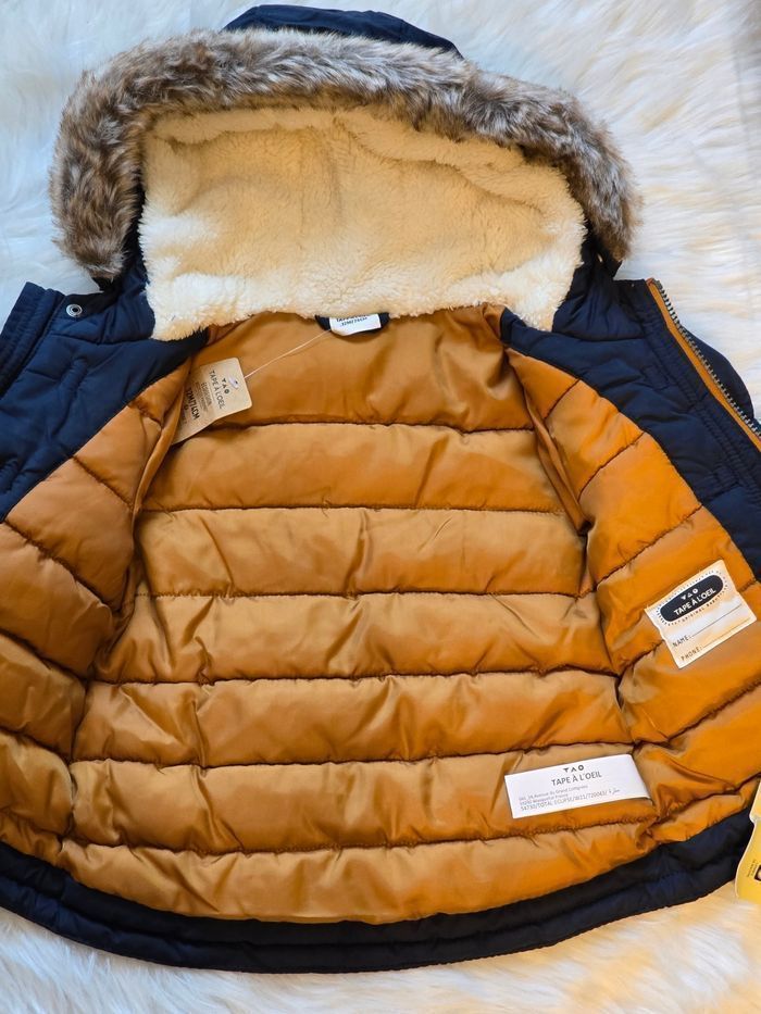 NEUF (NON PORTÉ) 🏷🤩😍💙💥superbe  parka chaud /déperlant 12 MOIS garçon(fourrure amovible)💙😍🤩👌 - photo numéro 8