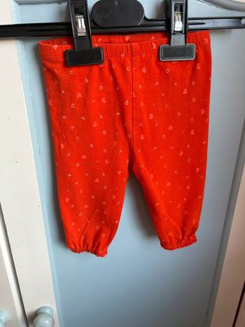 Legging rouge , lettre, 12 mois