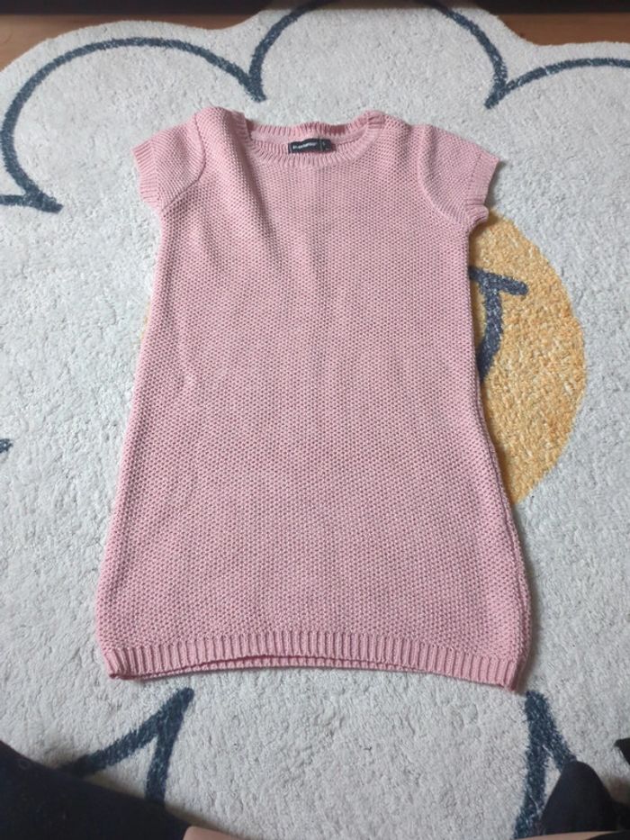 Robe pull maille rose paillettes in extenso 5 ans