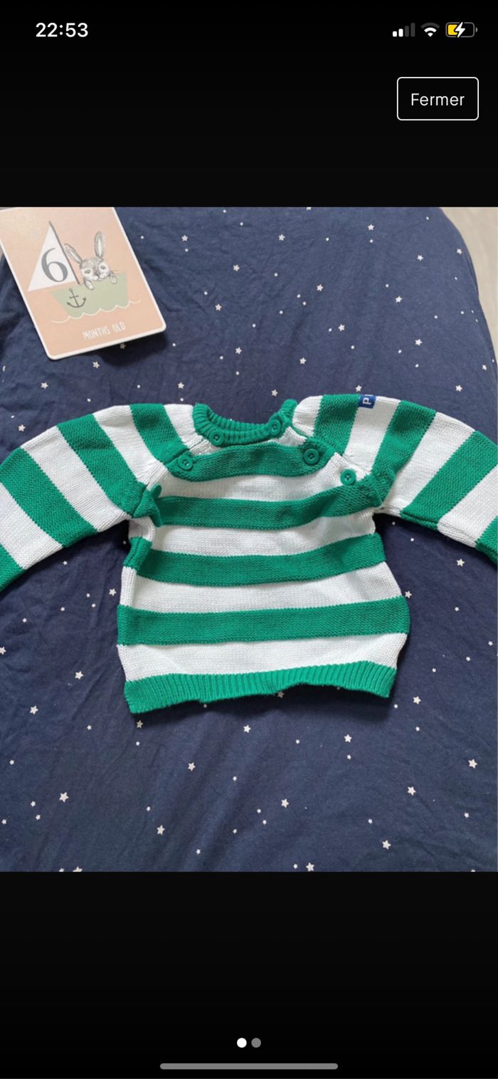 Pull rayé garçon 6 mois