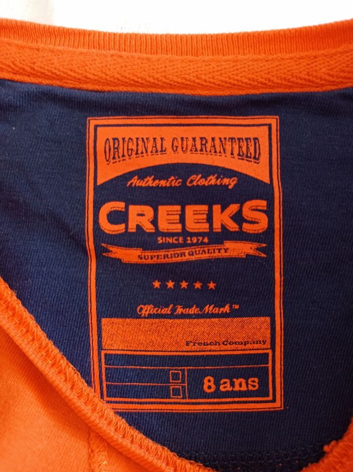 Pull manches longues couleur orange voir photos taille 8 ans marque . original .guaranteed .creeks - photo numéro 4