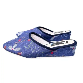 Chaussons compensés Aline - Motif floral Femme Taille 37 Neuf