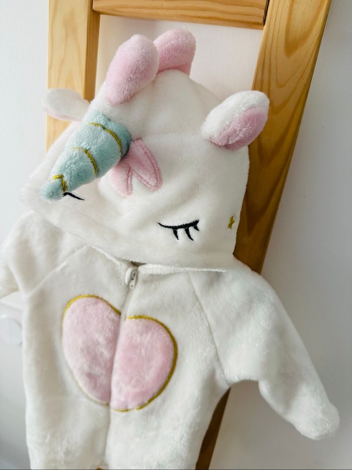 Grenouillère bébé fille licorne blanc et rose Kiabi 3 mois - photo numéro 4