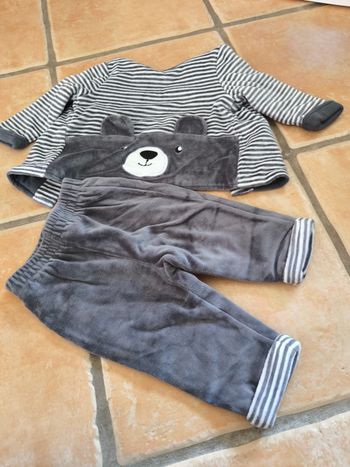 Pyjama deux pièces chaud nounours
